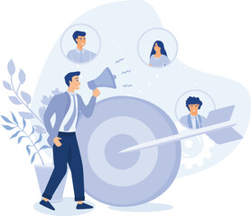 Digital marketing, Cross-posting, find leads, post engagement, social media link sharing, follower interaction, flat vector modern illustration