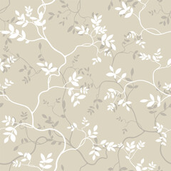 seamless pattern of branches and leaves