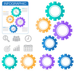 Infographic gear templates png. and power point design