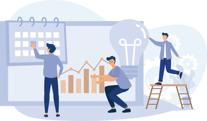 Fototapeta premium Project life cycle abstract concept, task assignment, business case, business analysis,flat vector modern illustration