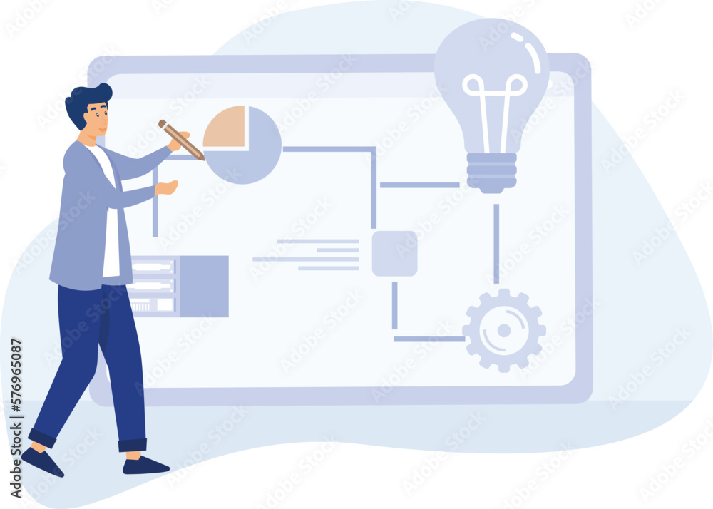 Poster problem solving skills abstract concept, decision making and motivation,business leadership, flat ve