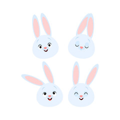 Set of blue rabbit muzzles