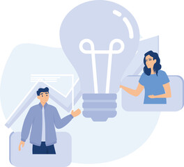 Problem solving skills abstract concept, Creative idea, business leadership, flat vector modern illustration