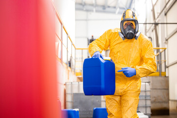 Working in chemicals factory producing acid for metal industry.