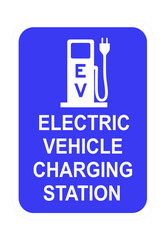 EV charging station transparent sign board.