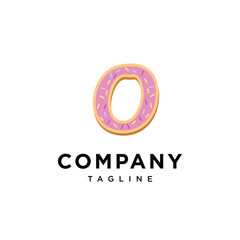 Letter O Donut cake icon logo template