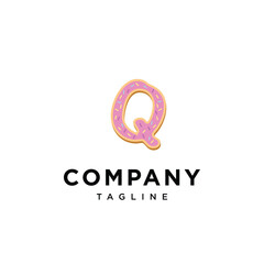 Letter Q Donut cake icon logo template