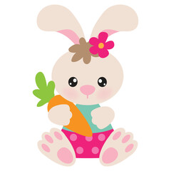 Easter bunny vector cartoon illustration