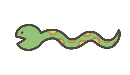 Naklejka premium へびの手書きイラスト カラー