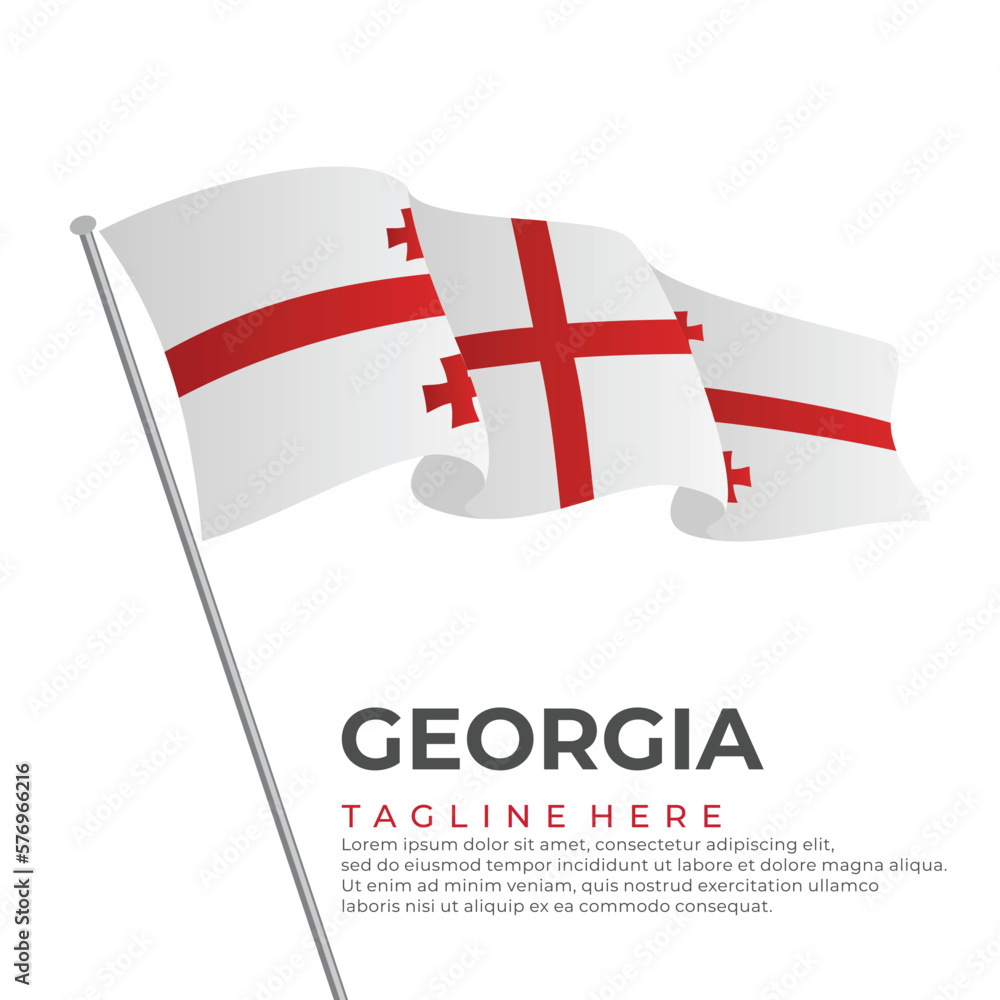 Wall mural template vector georgia flag modern design