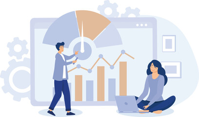 Web development concept, Single page application, progressive web app, flat vector modern illustration