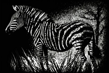 Fototapeta na wymiar animal print in black and white resembling a zebra. Generative AI