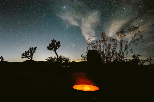 Campfire in Ryan Campground, Joshua Tree