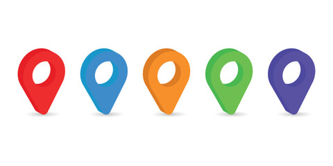 3D Location Pin Icon Collection 