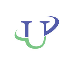 U alphabet initial swoosh logo