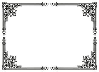 black frame with ornament for your text vector illustration