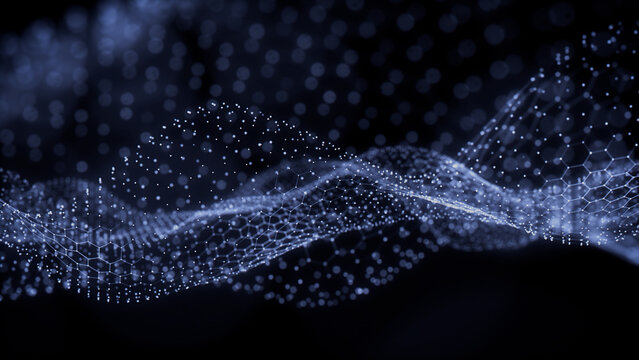 Abstract Medical Technology background. Blue, Innovation Medicine concept. 3D Render.