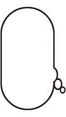 シンプルな縦長の吹き出し　気持ち　イラスト素材