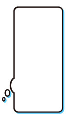 シンプルな縦長の吹き出し　気持ち　イラスト素材