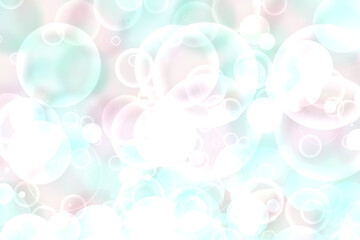 Abstract blurred fresh vivid spring summer light delicate pastel pink turquoise bokeh background texture with bright circular soft color lights. Card concept. Beautiful backdrop illustration.