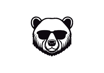 Vector of bear wear sunglasses on white background. Bear fashion. vector illustration.