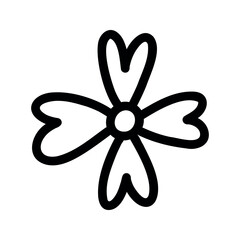 Obraz premium Flower cartoon vector illustration in doodle style