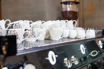 coffee machine and cups