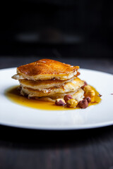 pancake with nuts and honey