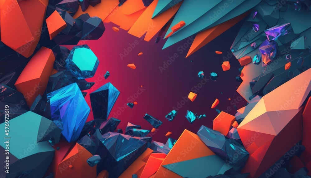 Aufkleber a very colorful and abstract background with a lot of rocks and stones on it c4d a 3d render crystal