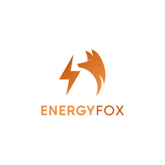 Fototapeta na wymiar Fox And Energy Logo Design