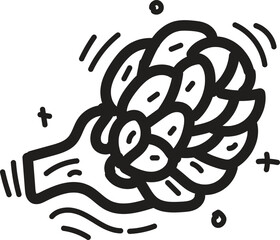 doodle artichoke icon outline vector