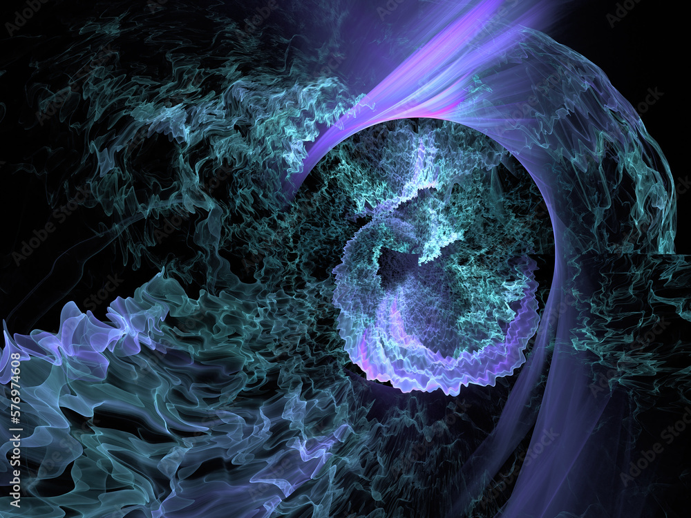 Aufkleber digital fractal art computer generated 3d rendered graphics, abstract shapes and forms, beautiful fr