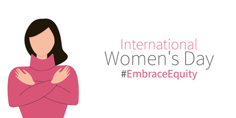 #EmbraceEquity.Women's Day banner. International Women's Day.International womens day.2023 womens day.Women's Day vector illustration.