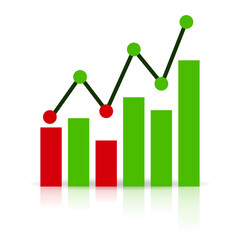 Trendy Flat Style Vector Illustration of a Graph. Graphic of Economic Progress Graph.Infographic of Economic Performance Chart.ontemporary Flat Style Graphic of Economic Trends Chart.