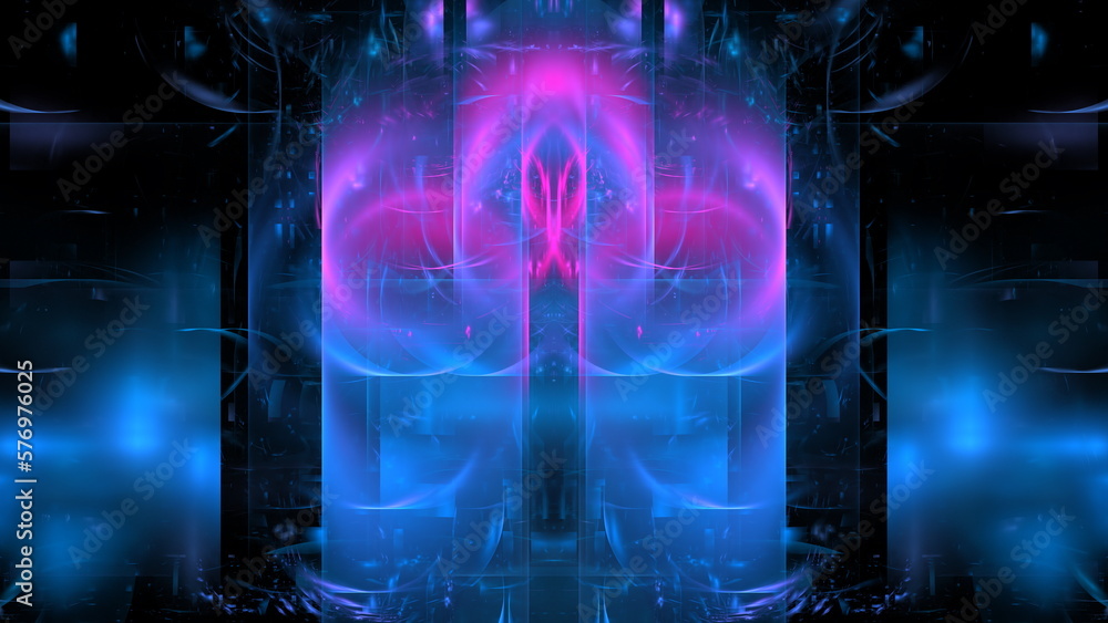 Poster digital space, information transmission, big data processing. digital universe, data matrix, cloud t