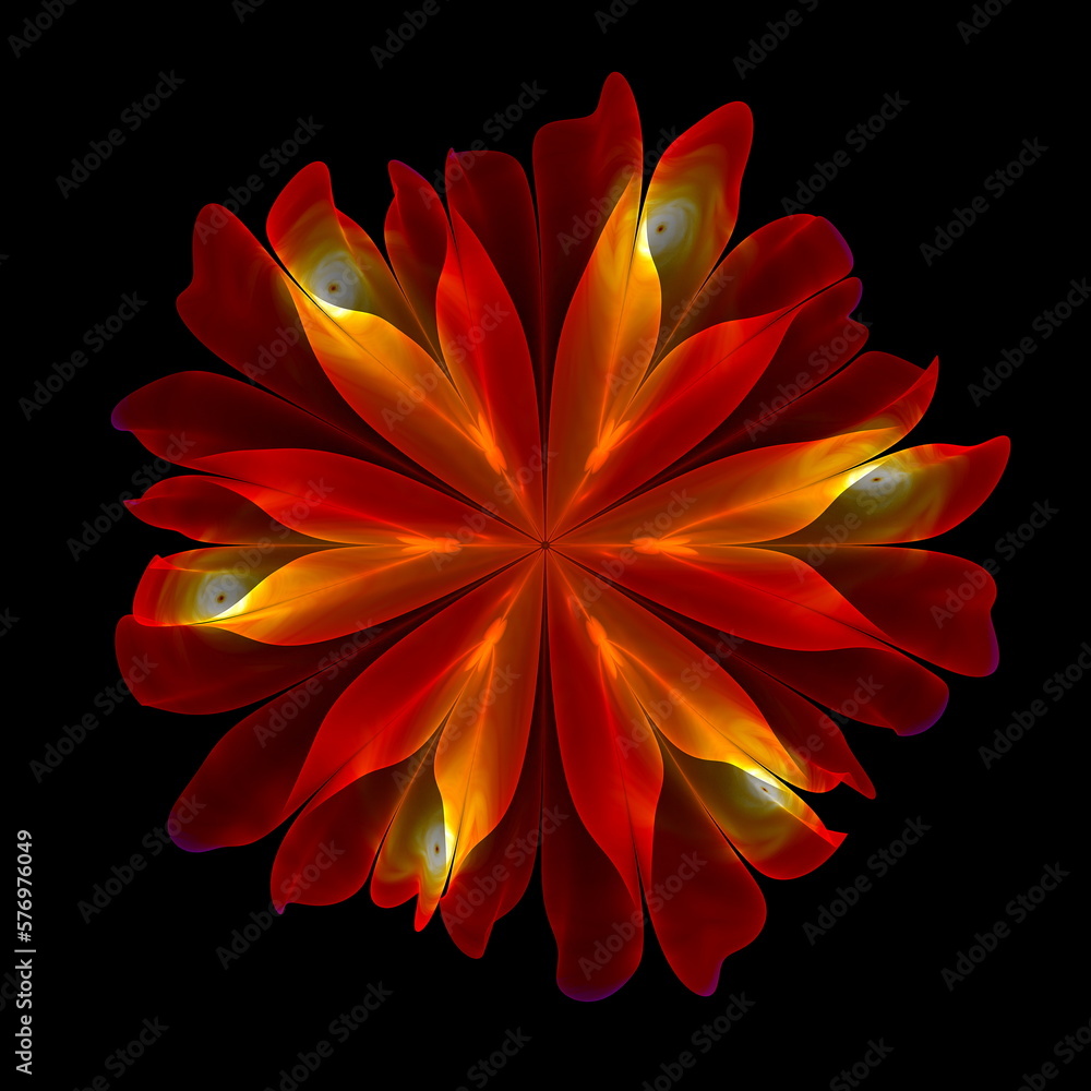 Poster luminous modern abstract background, fractal world. digital space for use in design. round shapes an