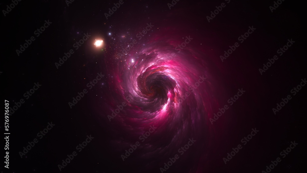 Poster luminous modern abstract background, fractal world. digital space for use in design. round shapes an