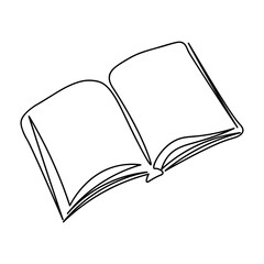 Book drawn with one continuous line