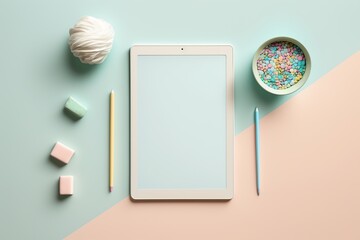 Sleek and Modern Tablet Mockup for Your Next App Design. Generative AI illustration.