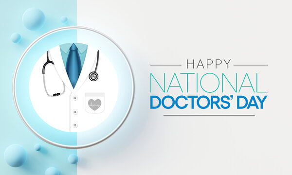 National Doctors' Day is a day celebrated to appreciate and recognize the contributions of physicians to individual lives and communities. 3D Rendering