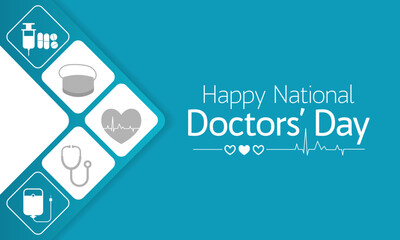 National Doctors' Day is a day celebrated to appreciate and recognize the contributions of physicians to individual lives and communities. Vector illustration.