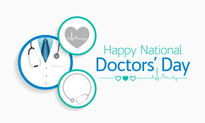 National Doctors' Day is a day celebrated to appreciate and recognize the contributions of physicians to individual lives and communities. Vector illustration.