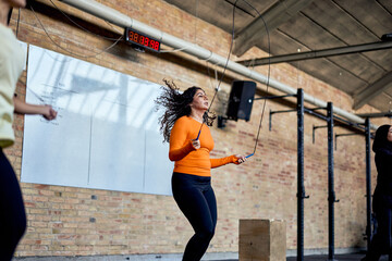 Women doing a skipping workout