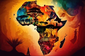 Happy African Heritage Day. Generative AI illustration.