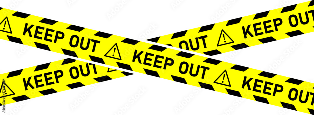 Poster caution danger stop keep out crime scene yellow black stripe tape stripe warning or restriction sign