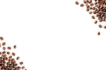 Coffee beans isolated on white background Clipping Path.