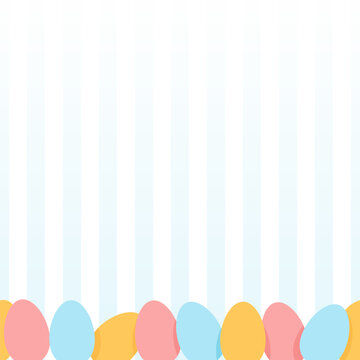 Seamless border with easter eggs and vertical stripes