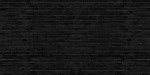 Black brick wall background. brick wall texture and background with copy space