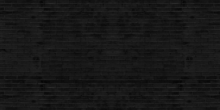 Black brick wall background. brick wall texture and background with copy space