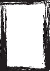四方を筆の粗く太いラインで囲んだフレーム